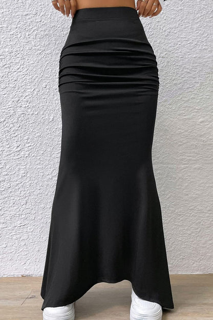 Luxe Ruched Maxi Skirt