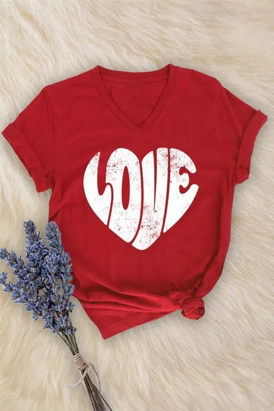 Love V Neck Tee