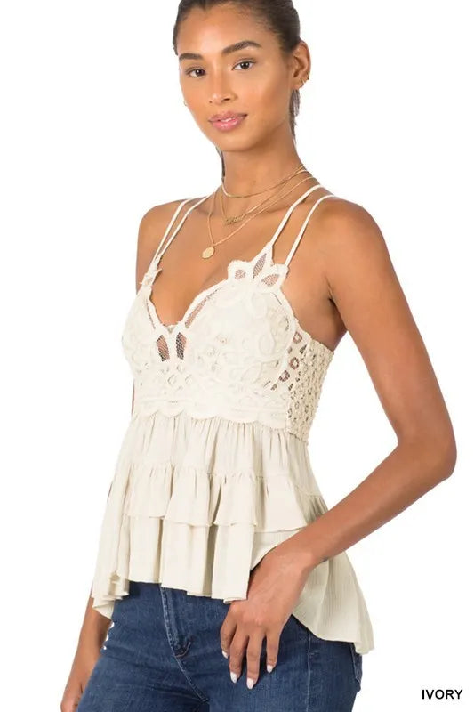 Be Sassy Ruffle Crochet Top *Final Sale*